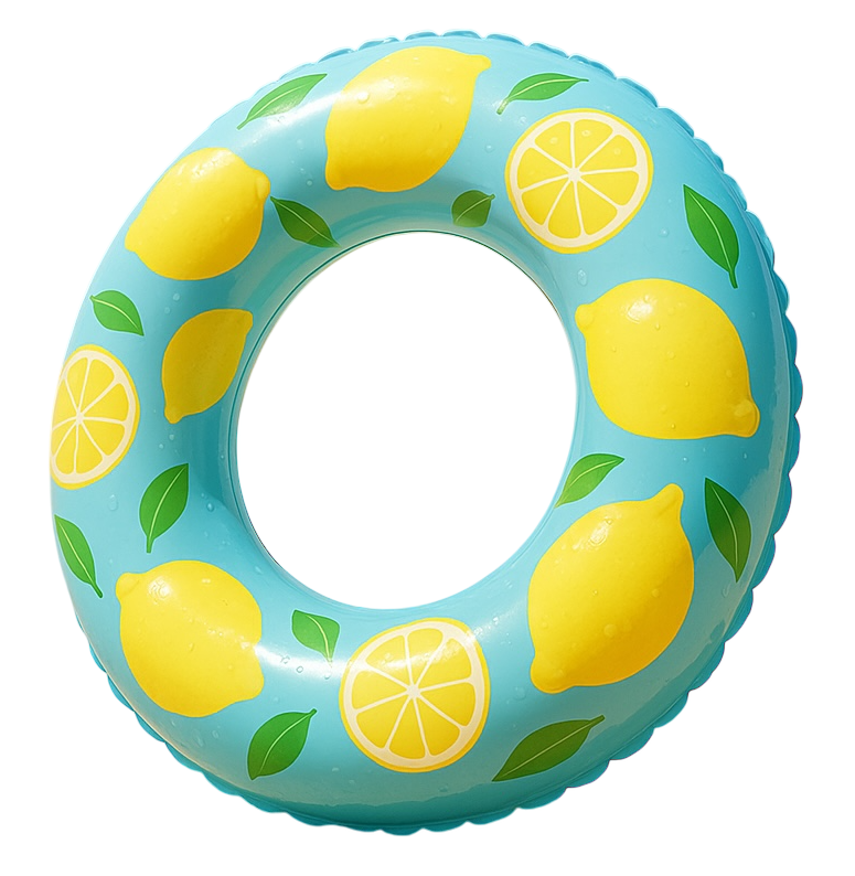浮き輪のイラスト素材レモン(透過PNG/季節カテゴリ)
