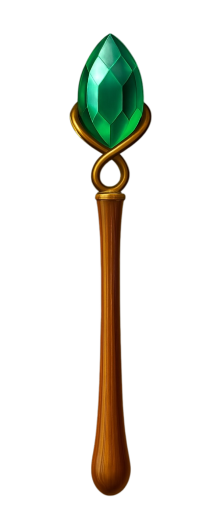 魔法の杖(緑)素材(透過PNG/その他カテゴリ)