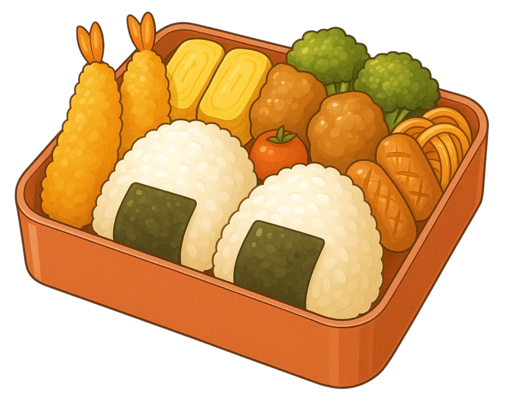 お弁当のイラスト素材(透過PNG/食べものカテゴリ)