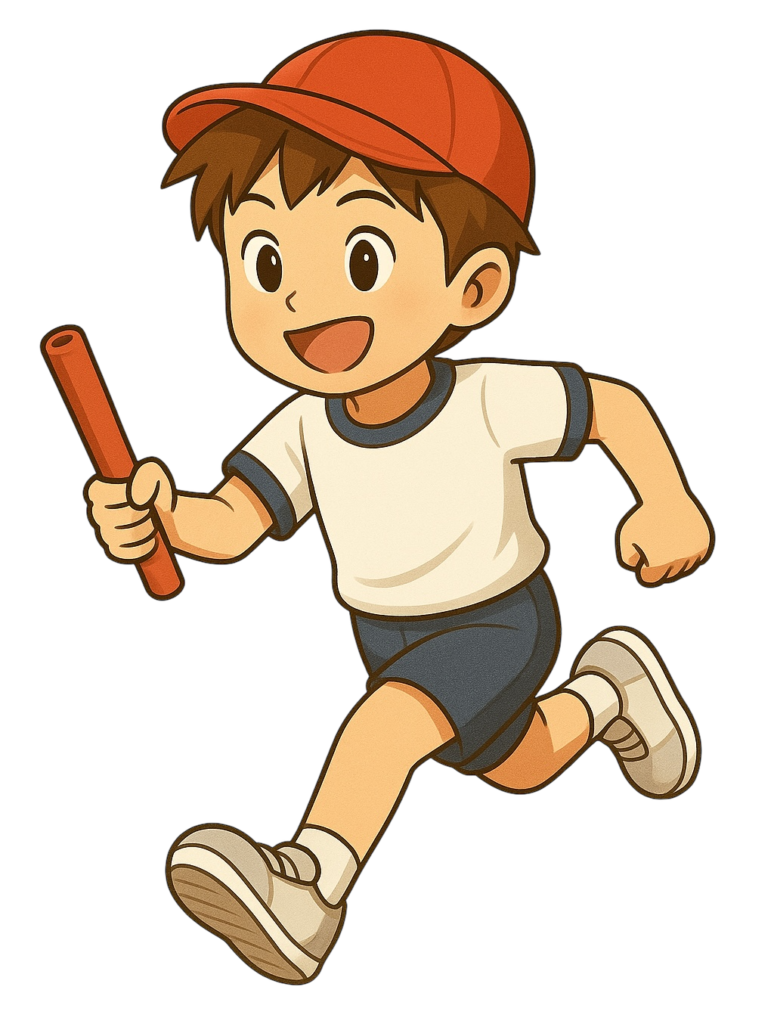 バトンリレーのイラスト素材1(透過PNG/季節カテゴリ)