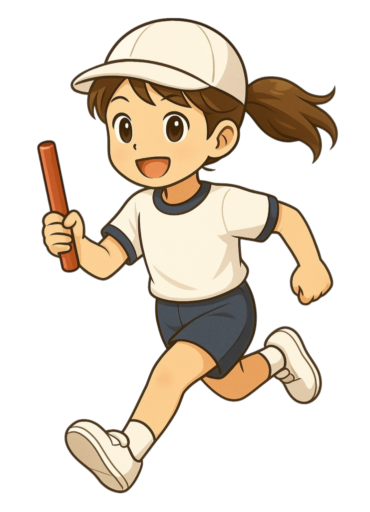 バトンリレーのイラスト素材2(透過PNG/季節カテゴリ)