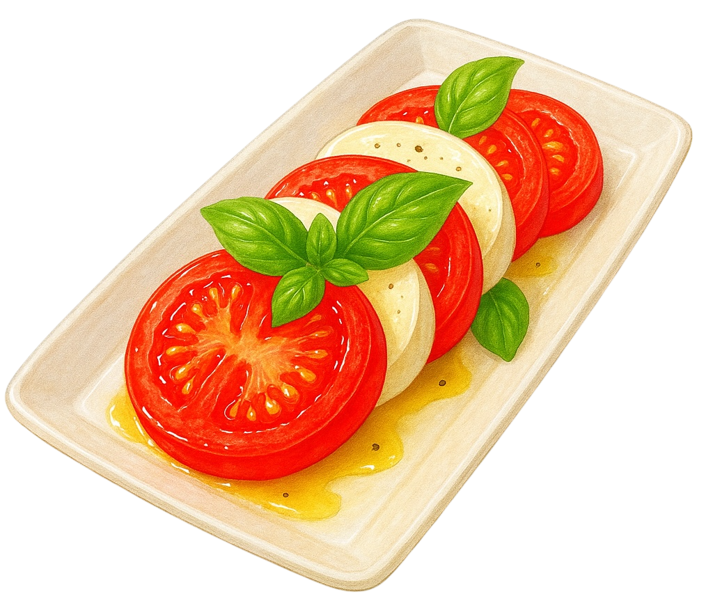 カプレーゼのイラスト素材(透過PNG/食べものカテゴリ)