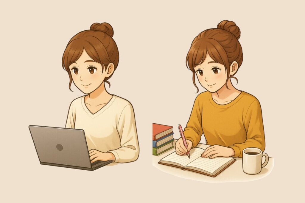 お団子ヘアーの女性のイラスト素材/アイキャッチ画像