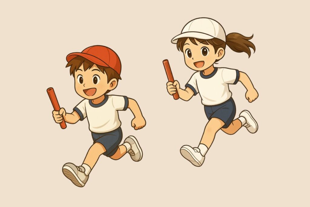 バトンリレーのイラスト素材/アイキャッチ画像