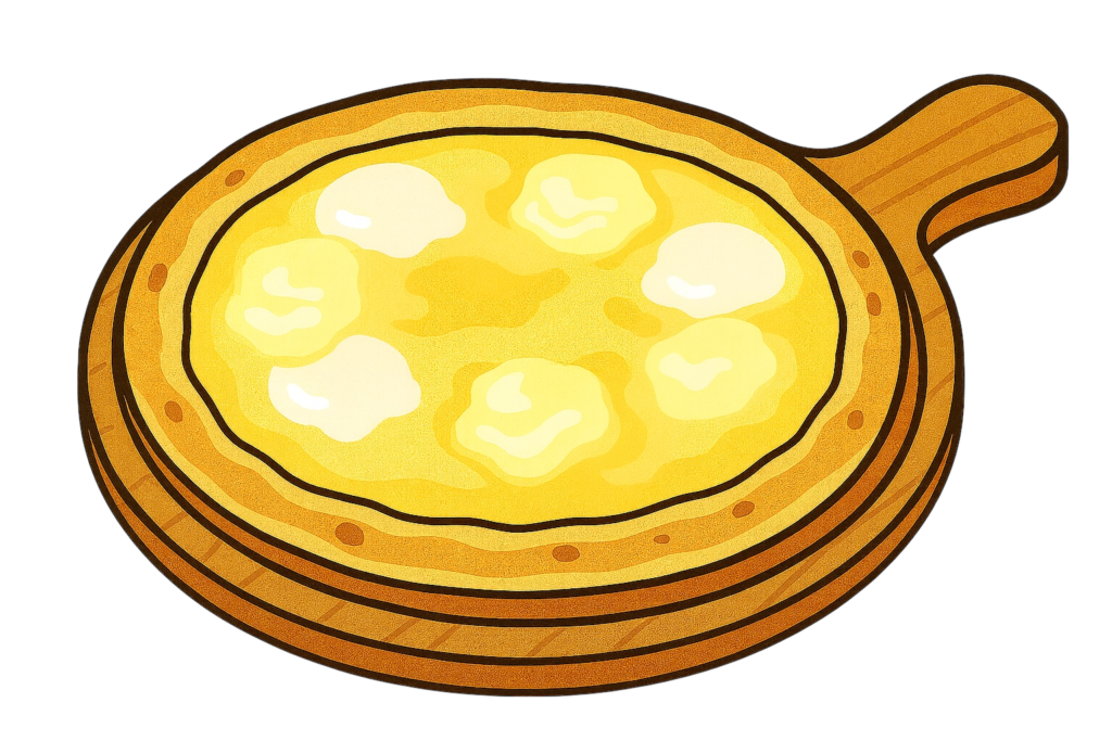 4種のチーズピザのイラスト素材