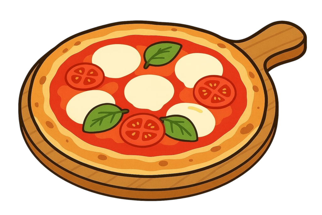 マルゲリータピザのイラスト素材