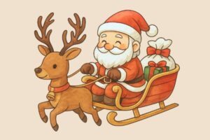 サンタクロースとトナカイ